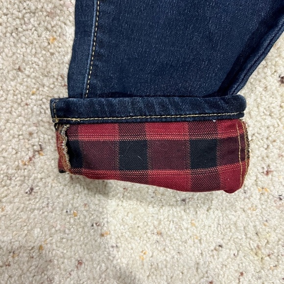 Maurice’s jeggings jeans medium M short‎ red plaid lined NEW NWT mid rise - Picture 3 of 9